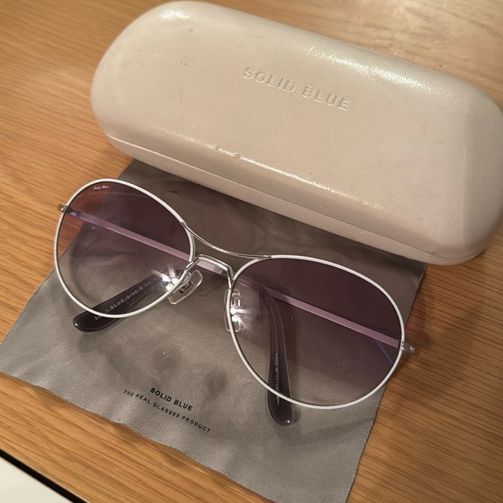 Solid Blue Sunglasses - image 1